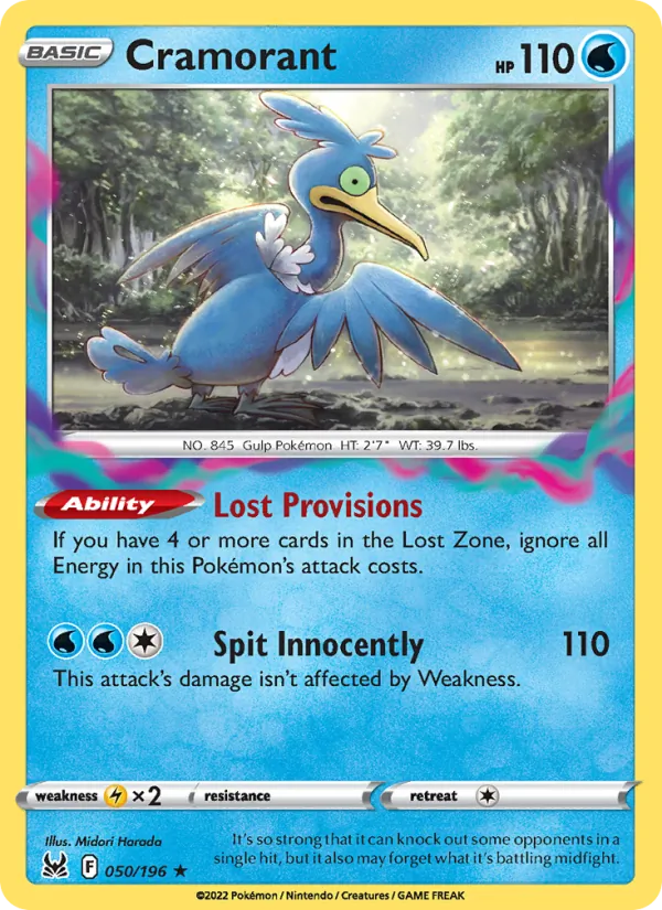 Cramorant Reverse Holo 050/196 Lost Origin Pokémon Card
