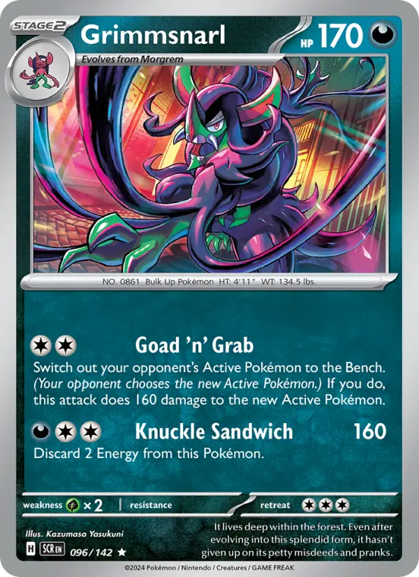Grimmsnarl Reverse Holo 096/142 Stellar Crown Pokémon Card