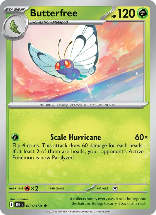 Butterfree Holo 003/159 Journey Together Pokémon Card