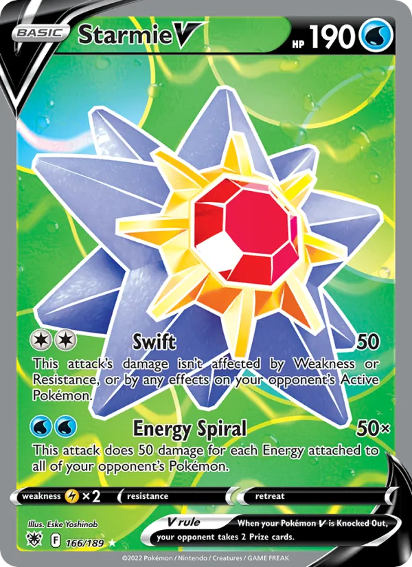 Starmie V Holo 166/189 Astral Radiance Pokémon Card