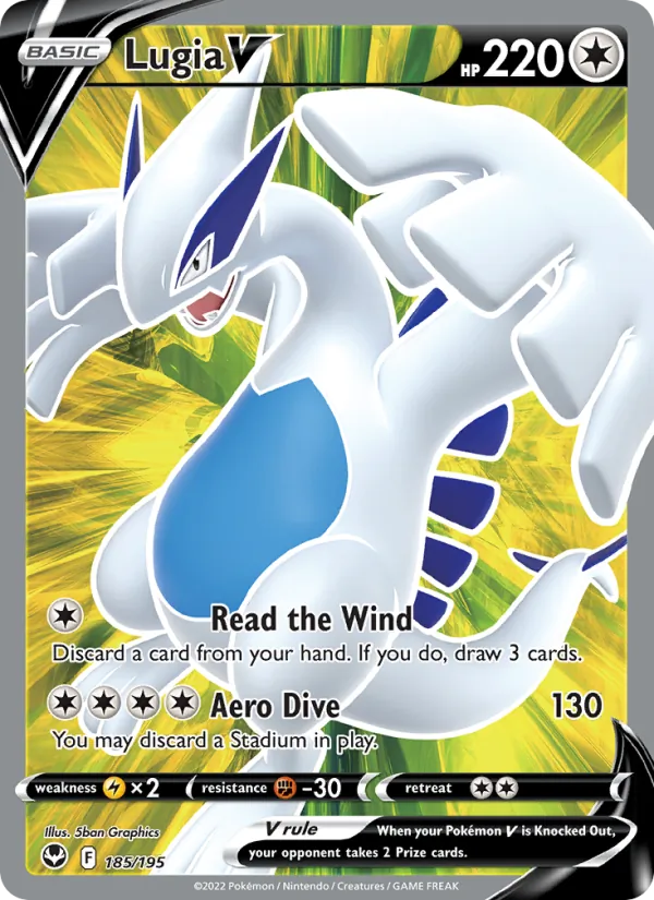 Lugia V Holo 185/195 Silver Tempest Pokémon Card