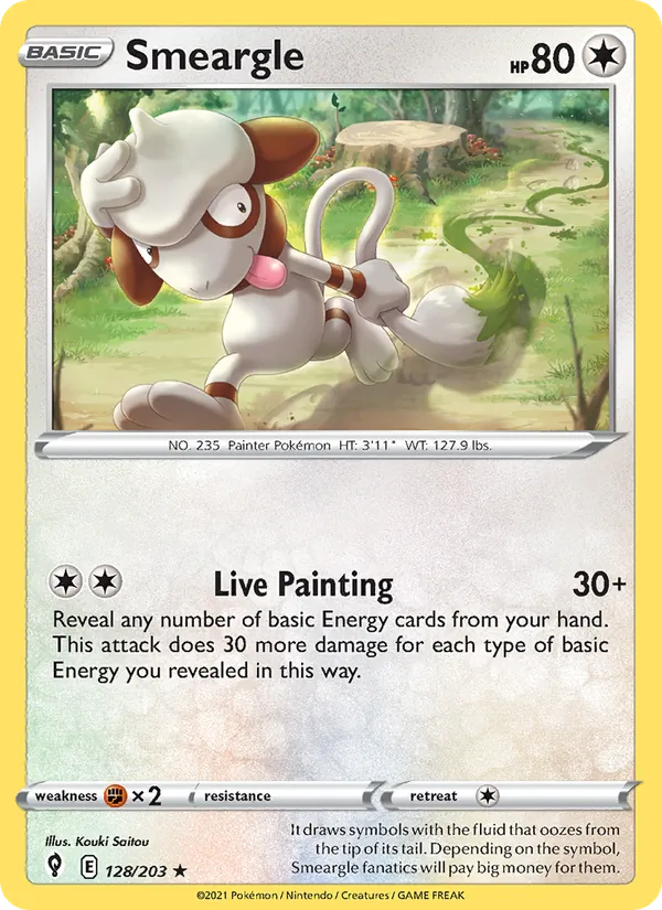 Smeargle Reverse Holo 128/203 Evolving Skies Pokémon Card