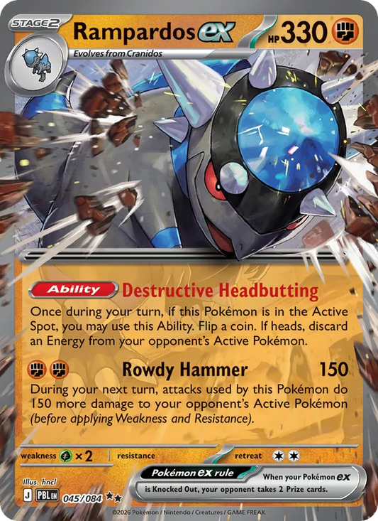 Rampardos ex Holo 045/84 Pitch Black Pokémon Card