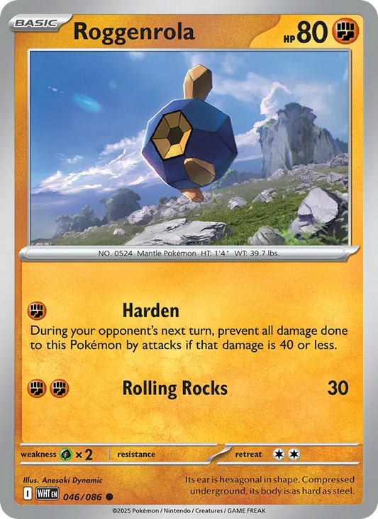 Roggenrola Normal 046/86 White Flare Pokémon Card