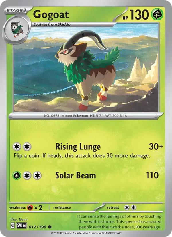 Gogoat Non-Foil 012/198 Scarlet & Violet Pokémon Card