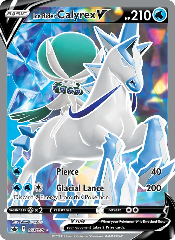 Ice Rider Calyrex V Holo 163/198 Chilling Reign Pokémon Card