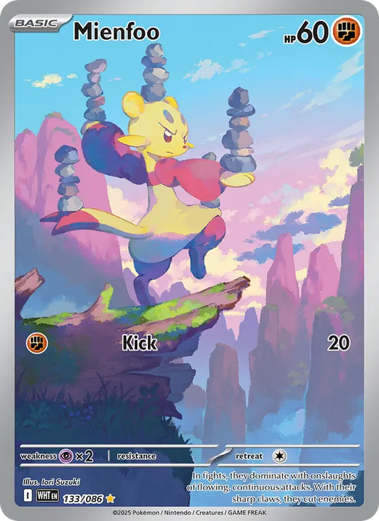 Mienfoo Holo 133/86 White Flare Pokémon Card