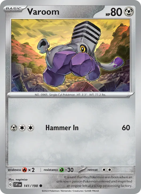 Varoom Non-Foil 141/198 Scarlet & Violet Pokémon Card