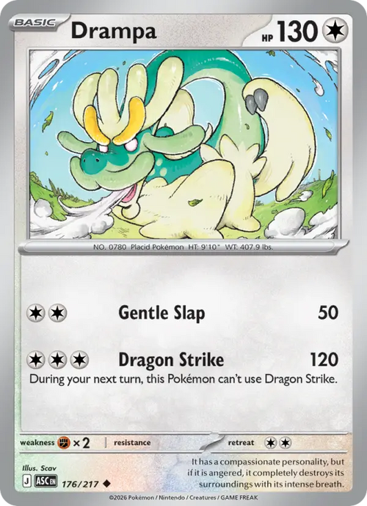 Drampa Reverse Holo 176/217 Ascended Heroes Pokémon Card