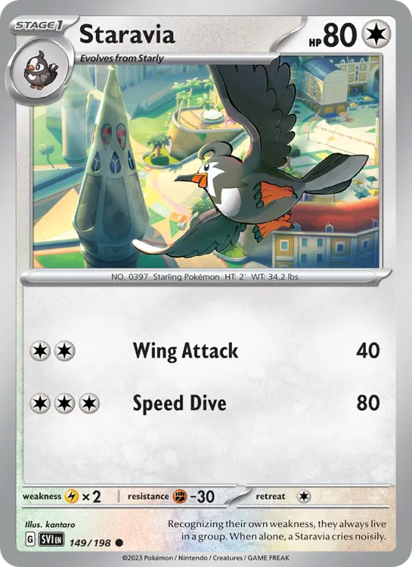 Staravia Non-Foil 149/198 Scarlet & Violet Pokémon Card