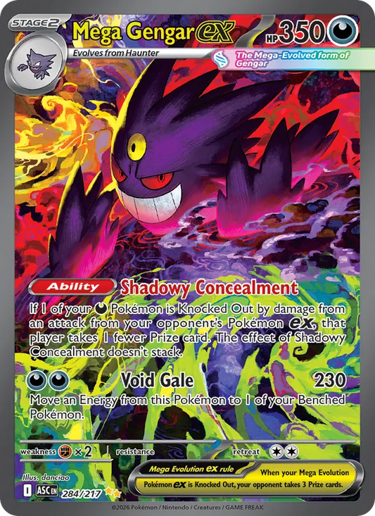 Mega Gengar ex Holo 284/217 Ascended Heroes Pokémon Card