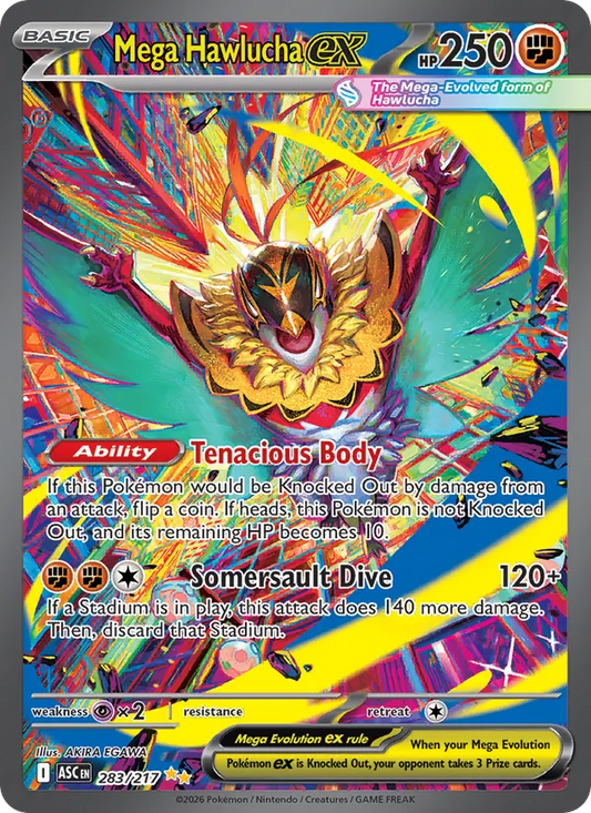 Mega Hawlucha ex Holo 283/217 Ascended Heroes Pokémon Card