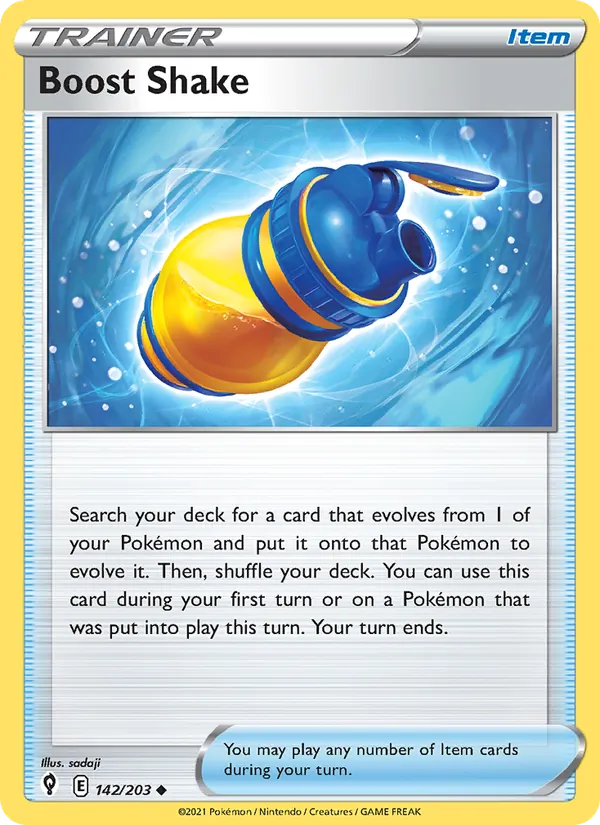 Boost Shake Reverse Holo 142/203 Evolving Skies Pokémon Card