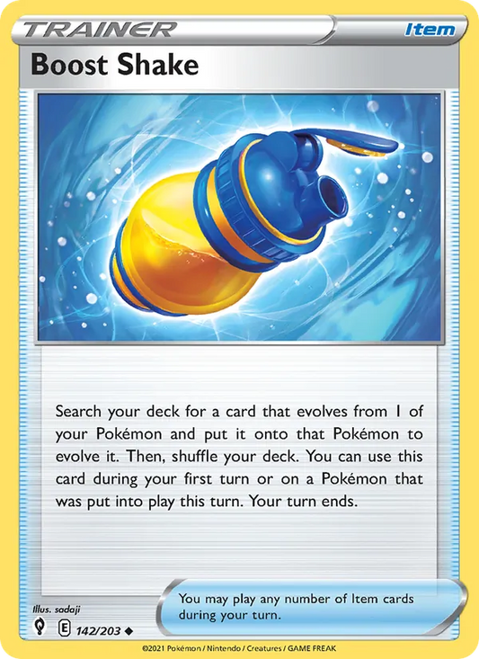 Boost Shake Reverse Holo 142/203 Evolving Skies Pokémon Card