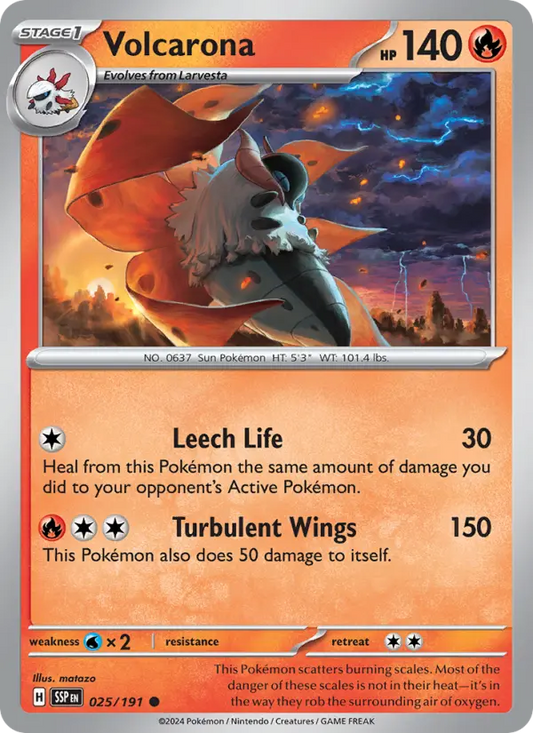 Volcarona Reverse Holo 025/191 Surging Sparks Pokémon Card