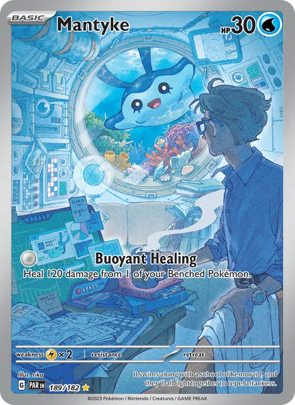 Mantyke Holo 189/182 Paradox Rift Pokémon Card