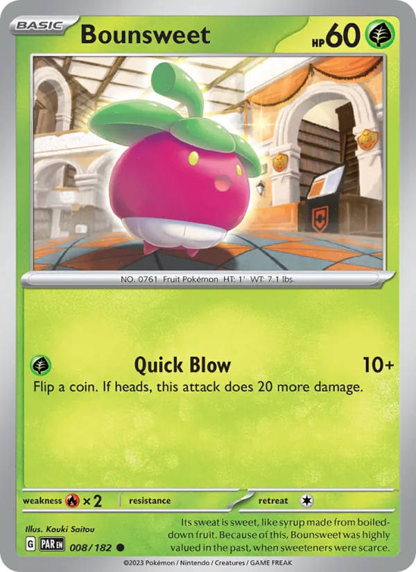 Bounsweet Normal 008/182 Paradox Rift Pokémon Card