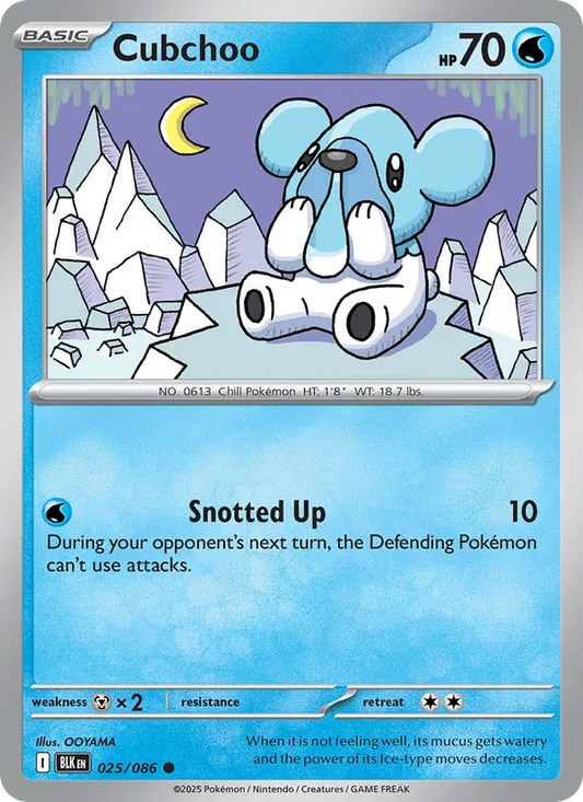 Cubchoo Normal 025/86 Black Bolt Pokémon Card