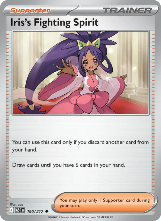 Iris's Fighting Spirit Reverse Holo 190/217 Ascended Heroes Pokémon Card