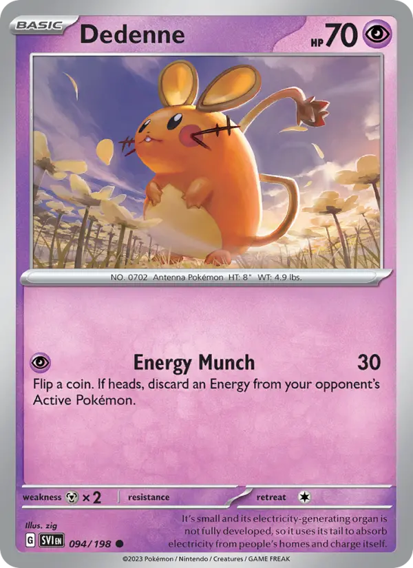 Dedenne Non-Foil 094/198 Scarlet & Violet Pokémon Card