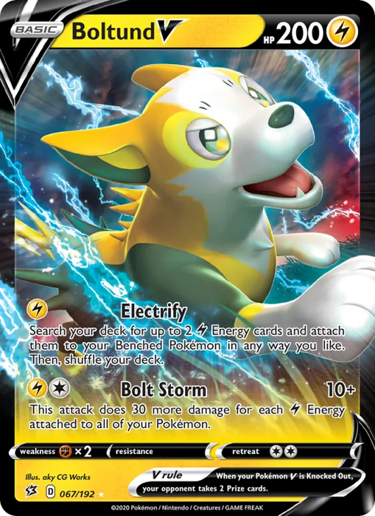 Boltund V Holo 067/192 Rebel Clash Pokémon Card