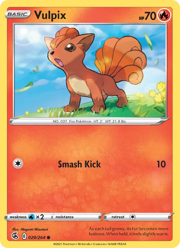 Vulpix Reverse Holo 029/264 Fusion Strike Pokémon Card