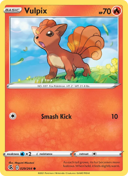 Vulpix Reverse Holo 029/264 Fusion Strike Pokémon Card