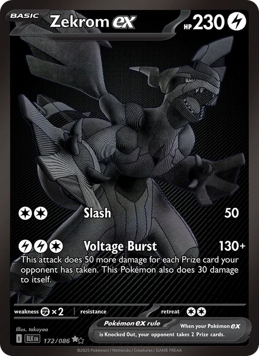 Zekrom ex Holo 172/86 Black Bolt Pokémon Card