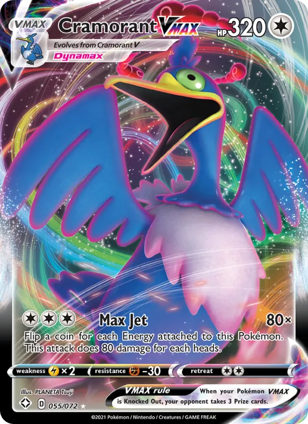 Cramorant VMAX Holo 055/72 Shining Fates Pokémon Card