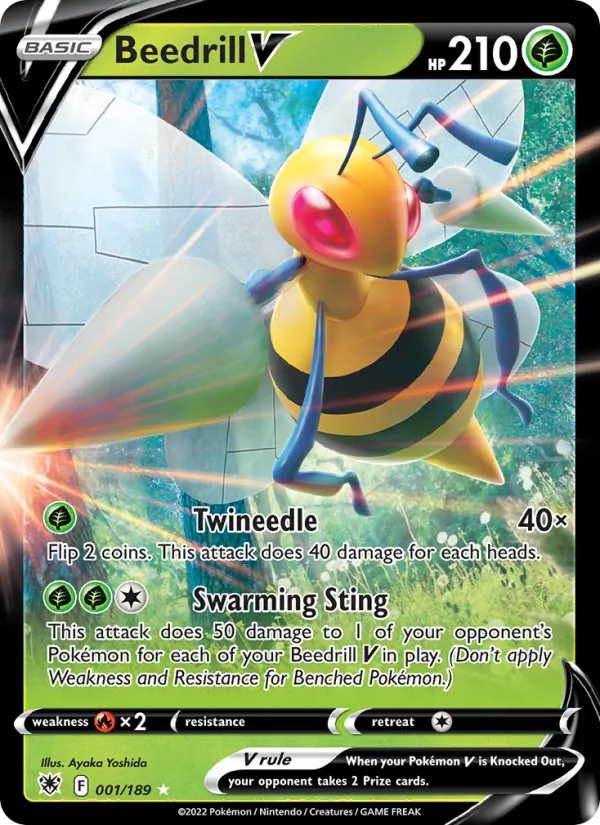 Beedrill V Holo 001/189 Astral Radiance Pokémon Card