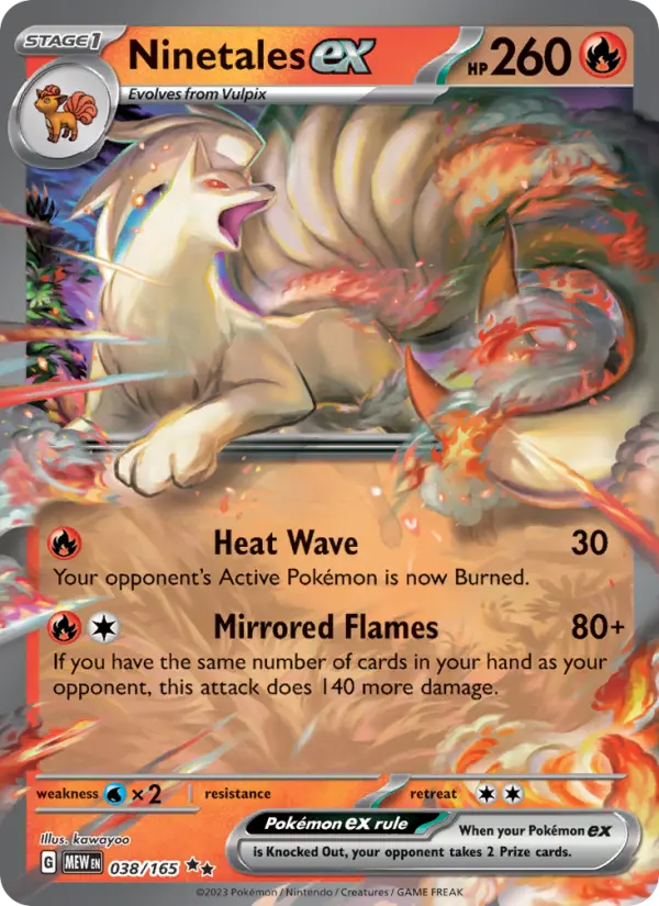 Ninetales ex Holo 038/165 151 Pokémon Card
