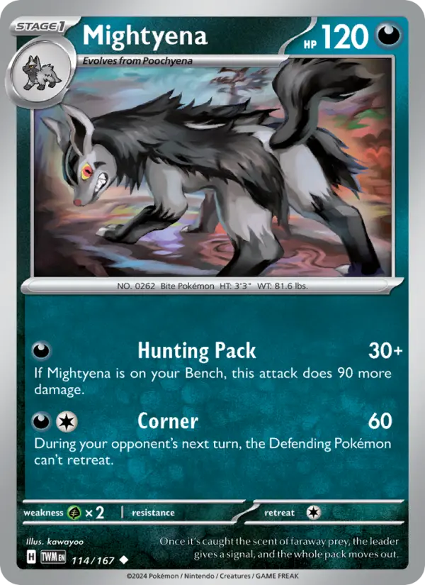 Mightyena Reverse Holo 114/167 Twilight Masquerade Pokémon Card