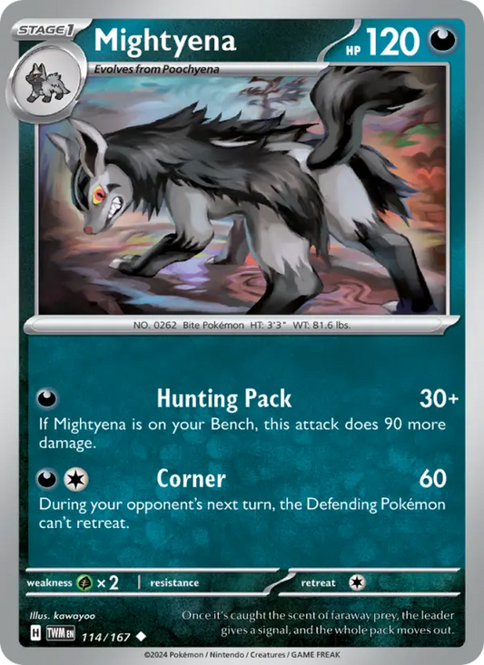 Mightyena Reverse Holo 114/167 Twilight Masquerade Pokémon Card