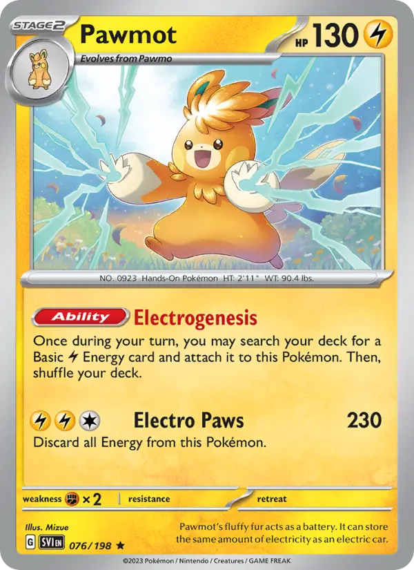 Pawmot Holo 076/198 Scarlet & Violet Pokémon Card