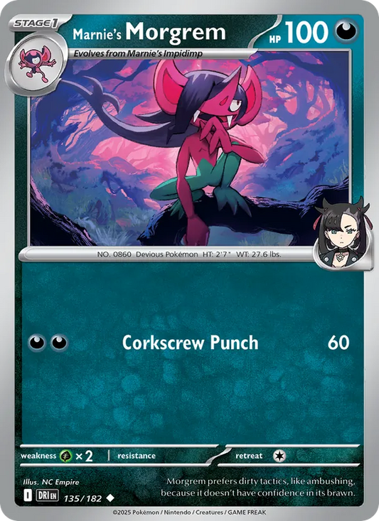 Marnie's Morgrem Normal 135/182 Destined Rivals Pokémon Card