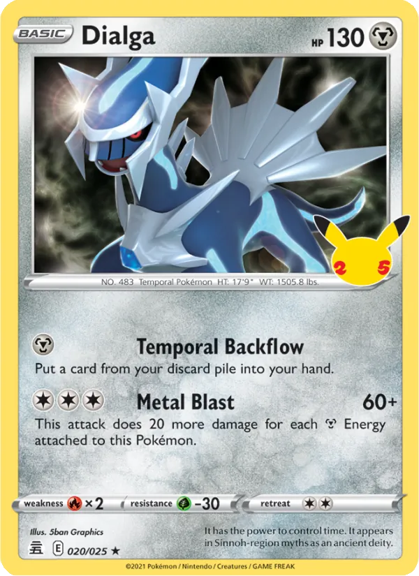 Dialga Holo 020/25 Celebrations Pokémon Card