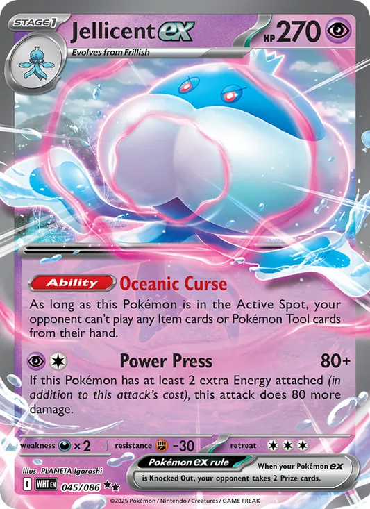 Jellicent ex Holo 045/86 White Flare Pokémon Card