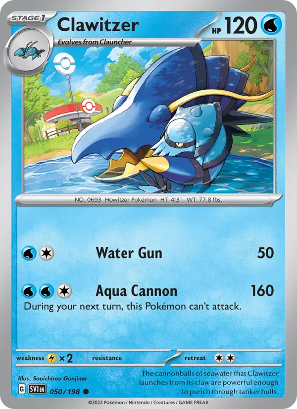 Clawitzer Non-Foil 050/198 Scarlet & Violet Pokémon Card