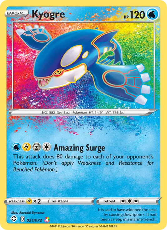 Kyogre Holo 021/72 Shining Fates Pokémon Card