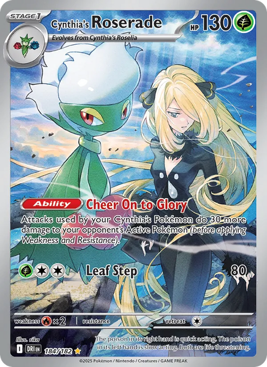 Cynthia's Roserade Holo 184/182 Destined Rivals Pokémon Card