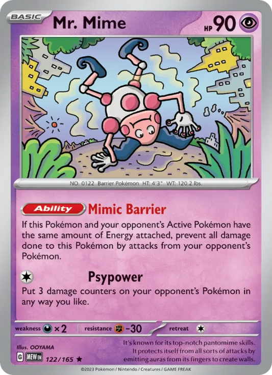 Mr. Mime Holo 122/165 151 Pokémon Card