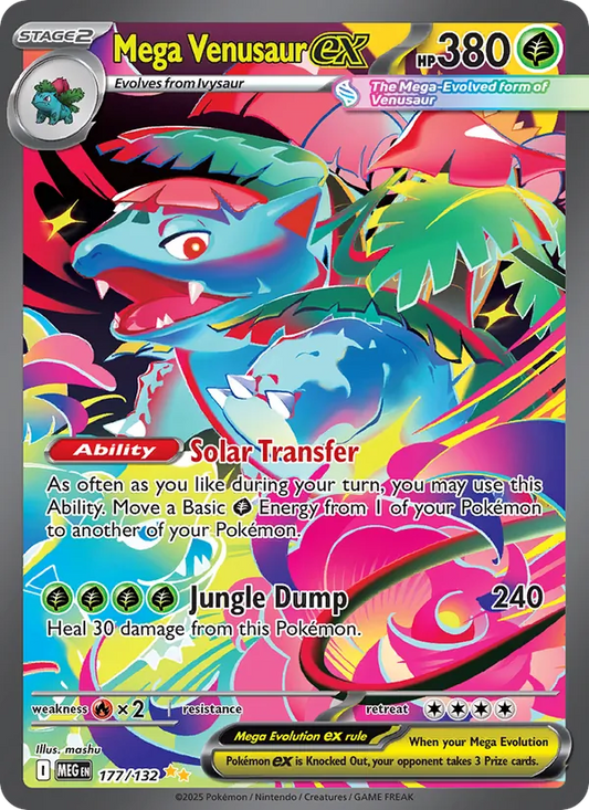 Mega Venusaur ex Holo 177/132 Mega Evolution Pokémon Card