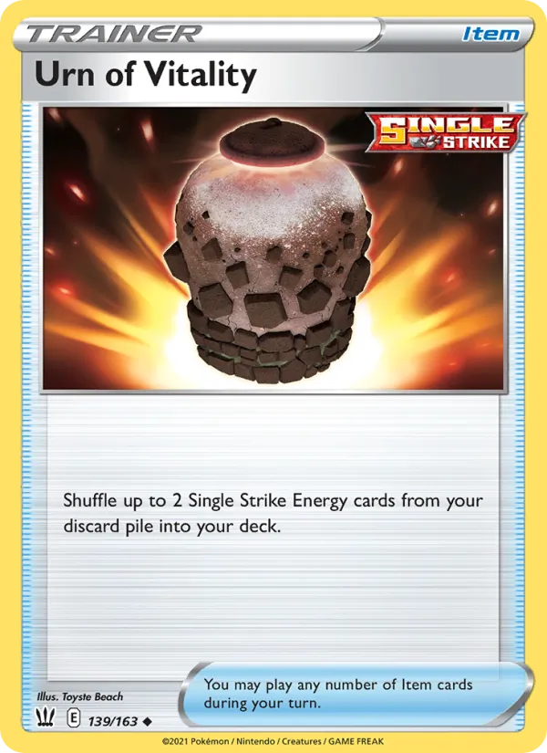 Urn of Vitality Reverse Holo 139/163 Battle Styles Pokémon Card