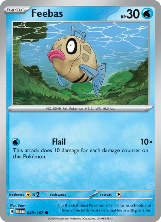 Feebas Reverse Holo 049/167 Twilight Masquerade Pokémon Card