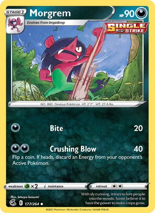 Morgrem Reverse Holo 177/264 Fusion Strike Pokémon Card