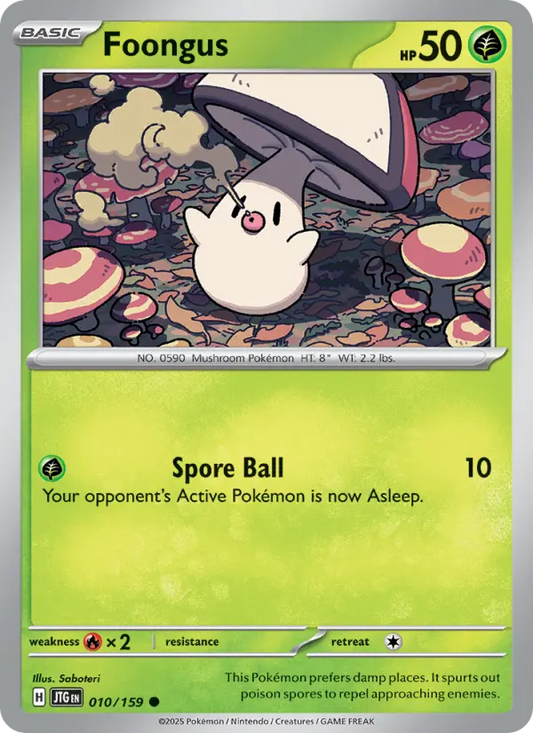Foongus Reverse Holo 010/159 Journey Together Pokémon Card