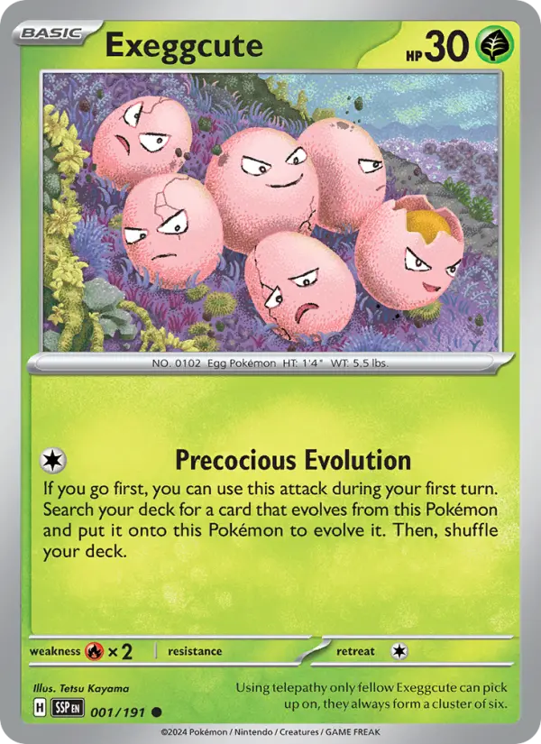 Exeggcute Reverse Holo 001/191 Surging Sparks Pokémon Card