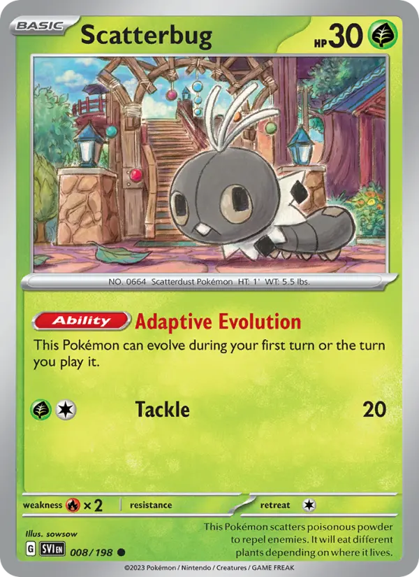 Scatterbug Non-Foil 008/198 Scarlet & Violet Pokémon Card