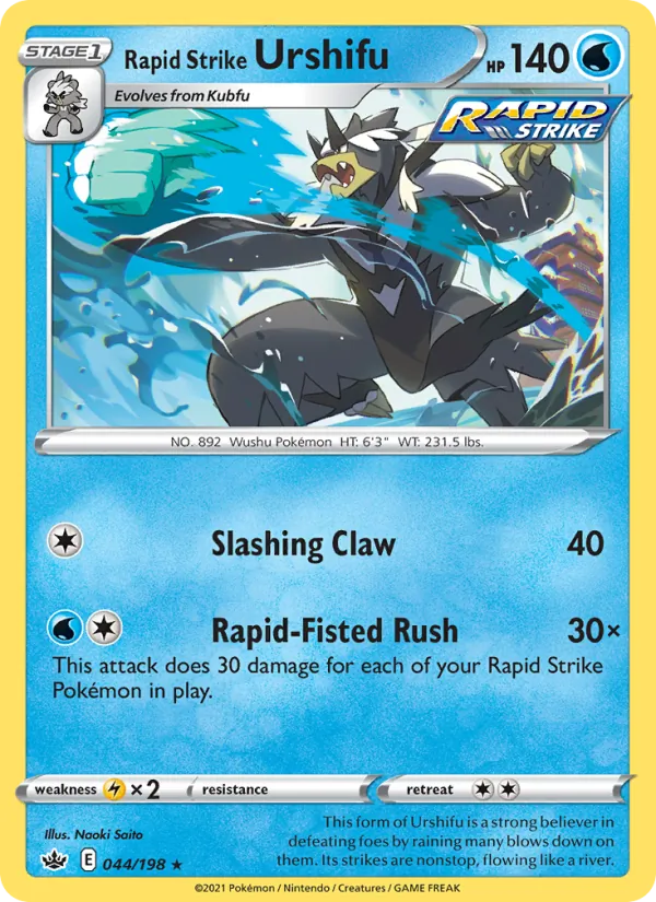 Rapid Strike Urshifu Reverse Holo 044/198 Chilling Reign Pokémon Card