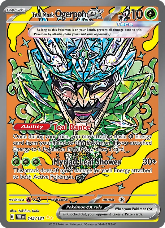 Teal Mask Ogerpon ex Holo 145/131 Prismatic Evolutions Pokémon Card